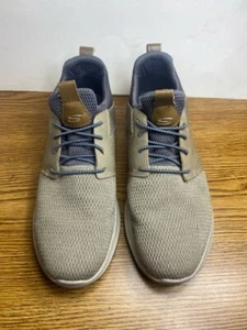 Skechers Herren Größe 11,5 Klassische Passform Air Cooled Memory Foam SN 65474 Creme Grau - Bild 1 von 11