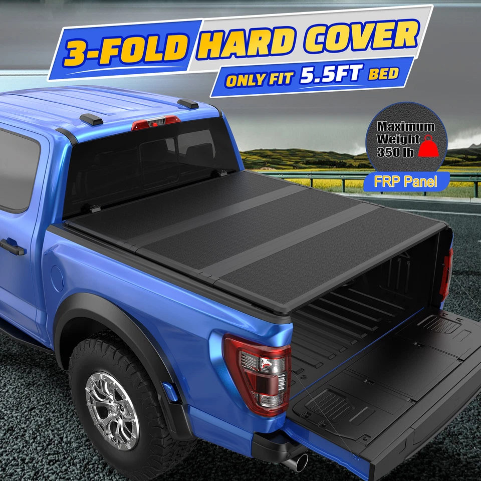 5.5FT FRP Hard Truck Tonneau Cover For 2004-14 Ford F150 2006-14 Lincoln Mark LT Foto 1 de 4