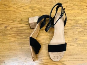 COACH THOMPSON ANKLE STRAP SUEDE/LEATHER BLACK HEEL SHOES NWOB SIZE 8.5 - Picture 1 of 8