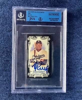 Yasiel Puig 2013 Topps Allen & Ginter Signed Mini Black Card Autograph Dodgers - Image 1 of 3