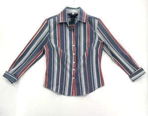 Docker's Women's Size M Multicolored Long Sleeve Button Up Stretch Blouse Top - Picture 1 of 5