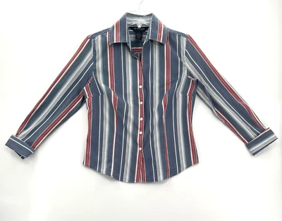 Docker's 女式 M 码多色长袖纽扣弹力上衣 — 第 1/4 张图片