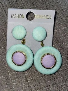 Vintage Classic 1980s Long Geometric Pierced Earrings - Hard To Find - Picture 1 of 1