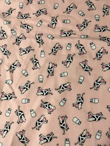 Juvenile Flannel Fabric Cows And Milk, Marcus Brothers Some Fade Spots 1yd+29” - Picture 1 of 6