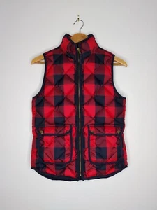 J Crew Excursion Chaleco Acolchado Rojo Azul Búfalo a Cuadros Para Mujer XS B0255 - Imagen 1 de 7