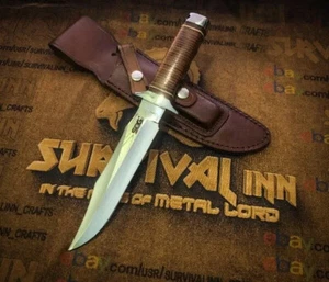 COLTELLO BOWIE REPLICA S.O.G ACCIAIO IMPILATO D2 PERSONALIZZATO FATTO A MANO CON FODERO - Foto 1 di 4