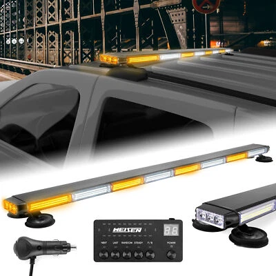 COB LED 50'' Amber White Strobe Light Bar Emergency Warning Tow Truck Response - Image 1 of 4