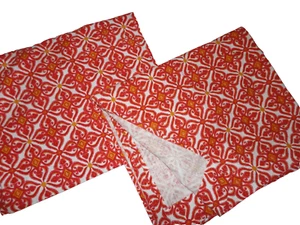 PIER 1 IMPORTS IKAT SCROLL RED GOLD GEOMETRIC (2) PANELS CURTAINS 45X80 - Picture 1 of 6