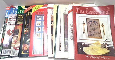 Lote de 12 Revistas Just Cross Stitch 1987-1990 Variedad Vanessa Ann Primavera Otoño Foto 1 de 4