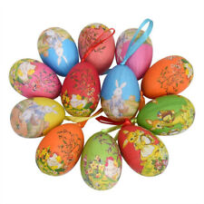 Vintage Easter Eggs Hanging Ornaments Spring Holiday Home Paper Mache Tree Decor