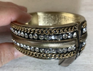 Caché Magnet Manschette Mode Armband vergoldet mit Strass & Etui - Bild 1 von 4