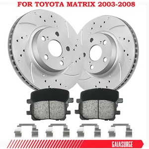 275mm Front Vented Geomet Rotors Ceramic Brake Pad FOR Toyota Matrix 2003-2008 - Picture 1 of 12