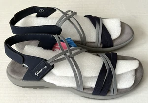 Skechers Reggae Slim Takes Two Sandals Blue / Gray Women's Size 8 NWT - No Box - Picture 1 of 6