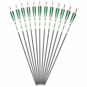 30'' Archery Carbon Hunting Arrows Spine 500 OD7.8mm 5" Turkey Feather / Quiver - Picture 1 of 15