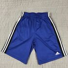 Adidas Shorts Women Small Blue Black White 3 Stripe Basketball Climalite Pockets