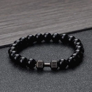 Gym Dumbbells Beads Bracelet Natural Stone Barbell Energy Weights Bracelets for - Picture 1 of 123