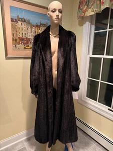 New! Blackglama 52" Long 12/14 Large Ranch Black Full Length Mink Real Fur Coat - Picture 1 of 13