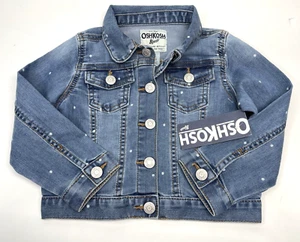 NWT Oshkosh B'gosh GIrls 3T Toddler Blue Jean Denim Trucker Jacket NEW - Picture 1 of 4
