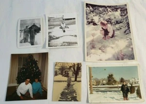 Amateur WINTERFOTO Konvolut 5 Fotos Weihnachtsbaum Schnee Kinder - Bild 1 von 12