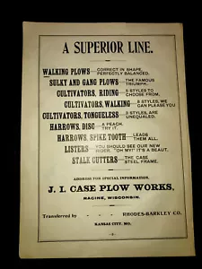 1898 J.I. Case Plow Works Superior Farm Advertising - Kansas City - Missouri - Picture 1 of 3