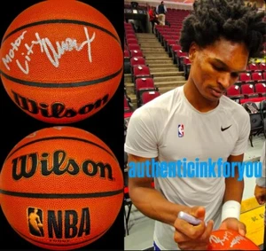 AUSSAR THOMPSON SIGNED NBA BASKETBALL "MOTOR CITY" W/ EXACT VIDEO PROOF - Picture 1 of 4