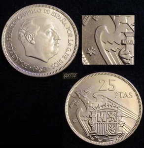 Gutse Franco > 2, 25 Pesetas 1957 75, Plus, Brillant Original, Sans Circulaire - Picture 1 of 1