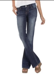 MEK Denim Damen 27 Blue Denim New York Boot Cut Distressed Flap Pocket Jeans - Bild 1 von 11