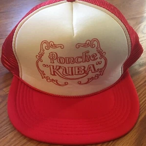 VTG Ponche Kuba Cream Liqueur Trucker Hat Snapback Mesh Wide Brim Braided Rare - Picture 1 of 7