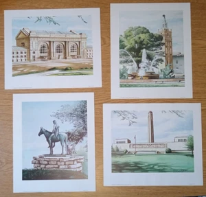 "Szenen von Kansas City" Druck Lot von 4 Aspelin Kunstgalerien 1983 10" x 12" - Bild 1 von 7