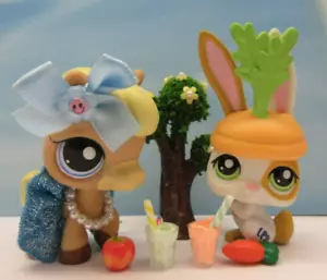 LITTLEST PET SHOP #1605 1606 WEISS HELLBRAUN PFERD & HASE KOMPLETTES ZUBEHÖR SET - Bild 1 von 11