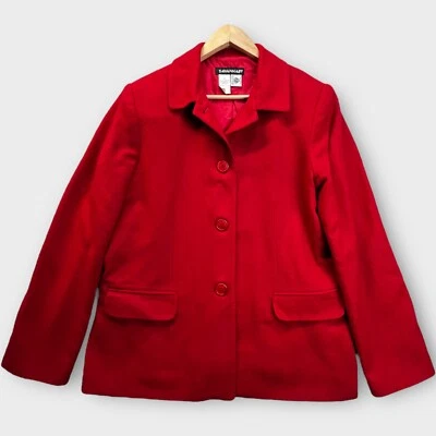 Vintage Savannah Womens Coat Jacket Size 14 100% Red Wool Y2K Read.. - Image 1 of 4