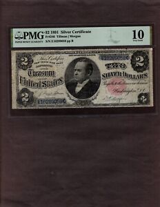 1891 $2 Silver Certificate, Fr246, PMG 10, Nice For Grade!!