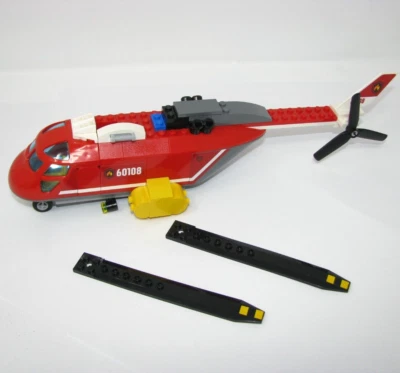 Lego City 60108 Fire Response Unit Helicopter Incomplete - Image 1 of 3