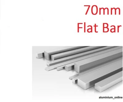 ALUMINIUM FLAT BAR STRIP 70mm, length 100mm - 2500mm