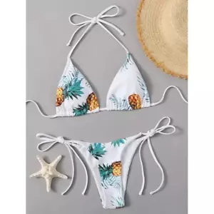 Women's Pineapple Print Bikini Set: Sexy Two-Piece Swimwear for Summer Beach - Picture 1 of 8