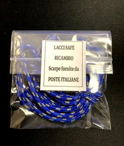 Lacci di ricambio per scarpe fornite da Poste Italiane - Blu Giallo - Rotondi - Foto 1 di 2