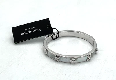 Kate Spade New York Heritage Bloom Hinged Bangle Cream/Silver Bracelet NWT - Image 1 of 4