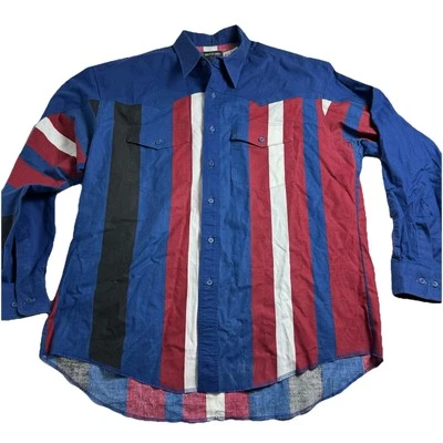 Camisa Frontier Series Para Hombres XL Multicolor Azteca Occidental Brushpopper Abotonada De Colección Foto 1 de 4
