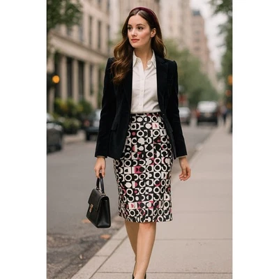 Falda lápiz de seda Alice & Trixie 6 | Preppy Y2K, Blair Waldorf, informal de negocios Foto 1 de 4