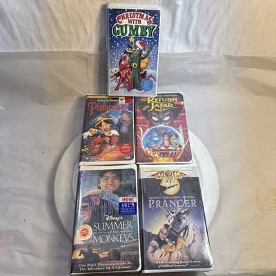 Prancer VHS 1989  Summer Of The Monkeys Pinocchio The Return Of Jafar Sealed - Image 1 of 4