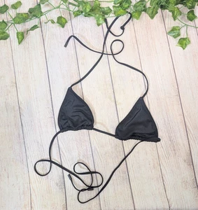 Triangl Damen schwarz Triangel Bikini Oberteil mehrere Bindebänder Bademode Small - Bild 1 von 5