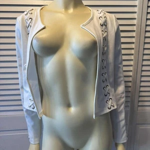 Chaqueta Blazer Para Mujer Moda Nova Blanca Con Cordones Recortada L - Imagen 1 de 11