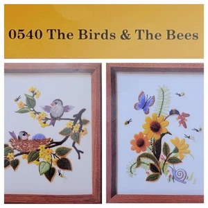 Vtg The Creative Circle #0540 "The Birds & The Bees" Set of 2 Needlepoint Kit - Picture 1 of 16