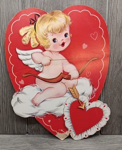 Decorazione porta cuore freccia nuvola cupido bambina San Valentino vintage anni 60 - Foto 1 di 8