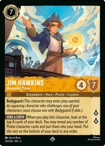 x1 Jim Hawkins - Honorable Pirate - 25/204 - Super Rare - Cold Foil Lorcana DLC0 - Picture 1 of 1