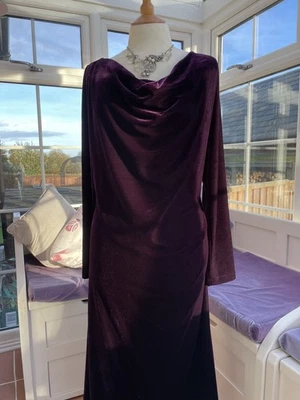 Beautiful Bombshell Katya Wildman Purple Velvet cowl neck dress  Size 20 L XL - Image 1 of 4