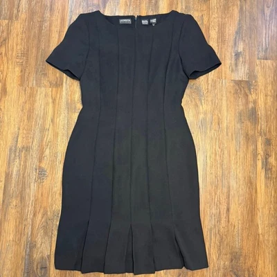 VESTIDOS vintage Y2K Liz Claiborne vestido negro vaina principios de la década de 2000 talla 6 plisado Foto 1 de 4