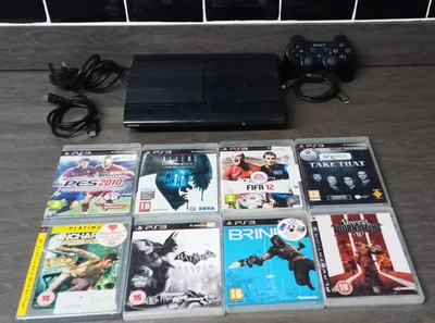 Sony Playstation 3 PS3 Super Slim CECH-4003A + 8 Juegos + 1 Mandos, Probado Foto 1 de 4