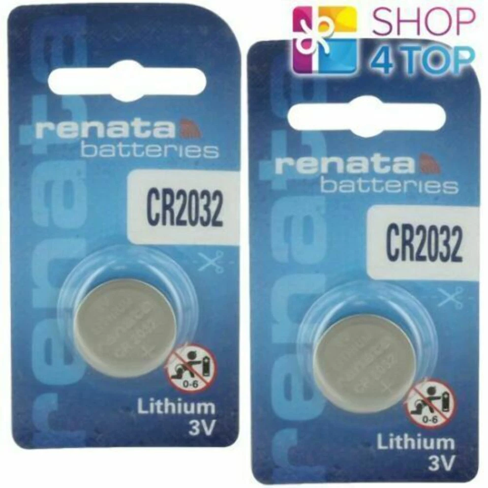 2 Renata CR2032 Lithium Batteries 3V Cell Coin Button DL2032 Exp 2030 New - Image 1 of 1