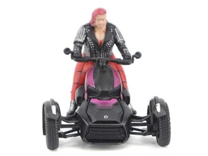 Can-Am Ryker 3-Wheel Motorcycle Pink Punk and Black with Driver Figure 1/32 Diec - Picture 1 of 5